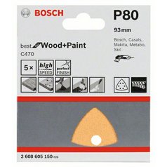 Brusný papír 93 mm Wood+Paint hrubost 80