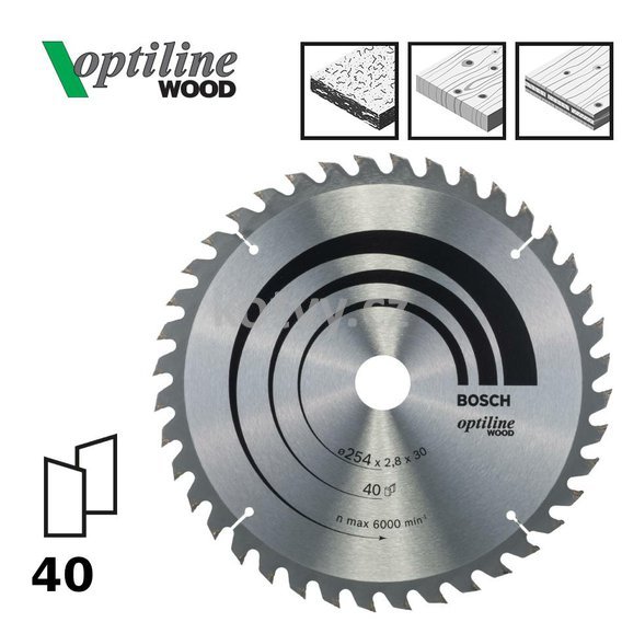 Pilový kotouč Optiline Wood 254x30x2,8mm,40