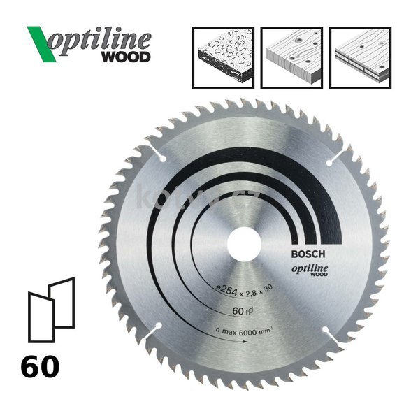 Pilový kotouč Optiline Wood 254x30x2,8mm,60