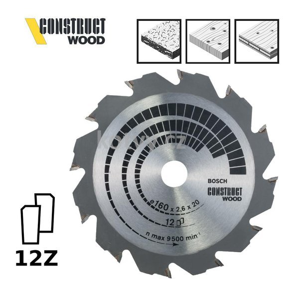 Pilový kotouč Construct Wood 160x20/16x2,6mm;12