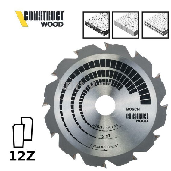 Pilový kotouč Construct Wood 190x30x2,6mm;12