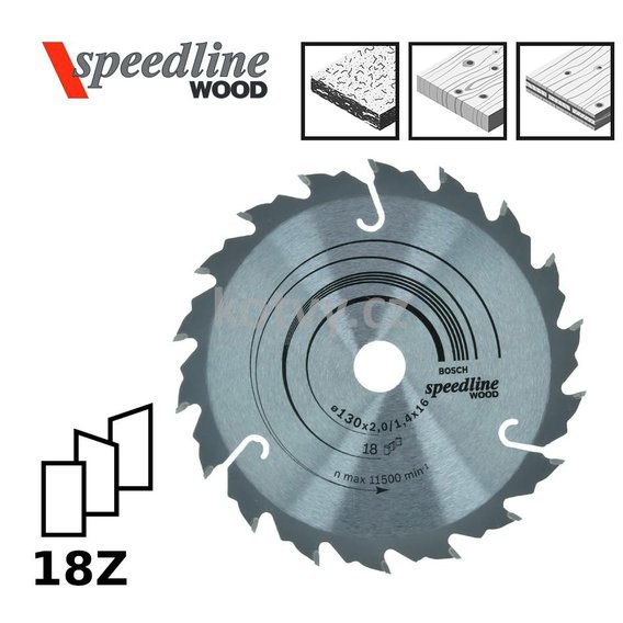 Pilový kotouč Speedline Wood 130x16x2,0mm,18