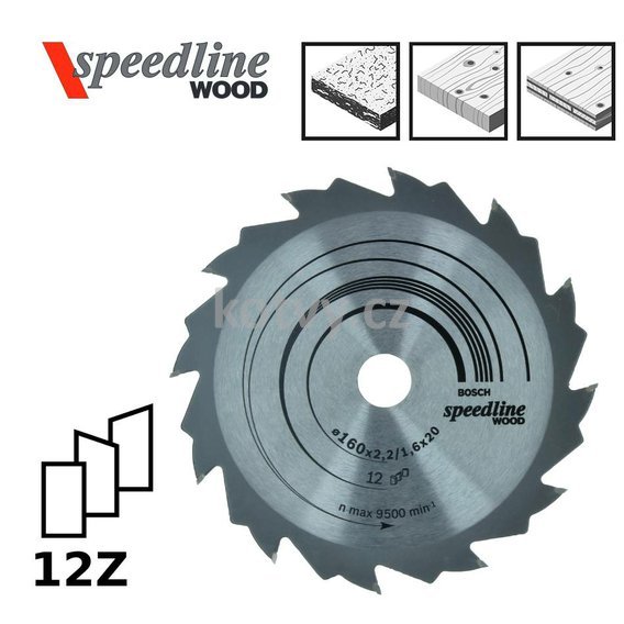 Pilový kotouč Speedline Wood 160x20x2,2mm,12