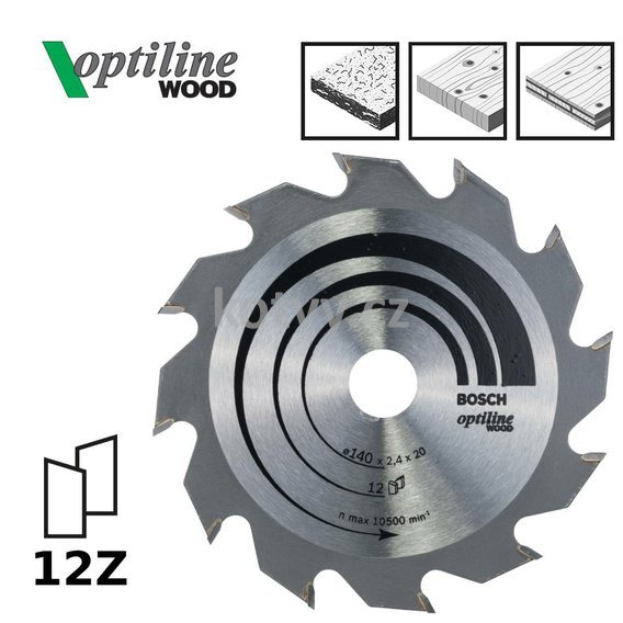 Pilový kotouč Optiline Wood 140x20/12,7x2,4mm,12