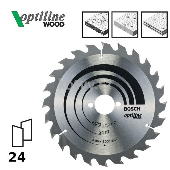 Pilový kotouč Optiline Wood 190x30x2,0mm,24