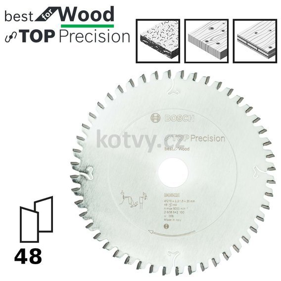 Pilový kotouč do okružních pil Top Precision Best for Wood 210x30x2,3mm,48