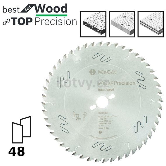 Pilový kotouč do okružních pil Top Precision Best for Wood 300x30x3,2mm,48