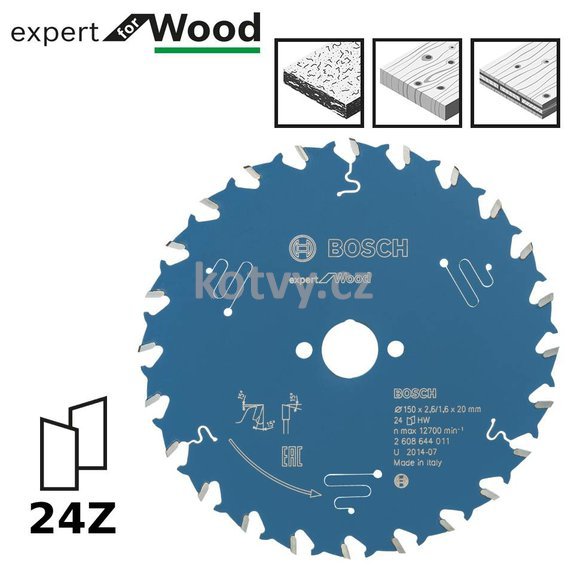 Pilový kotouč Expert for Wood 150x20x2,6mm,24