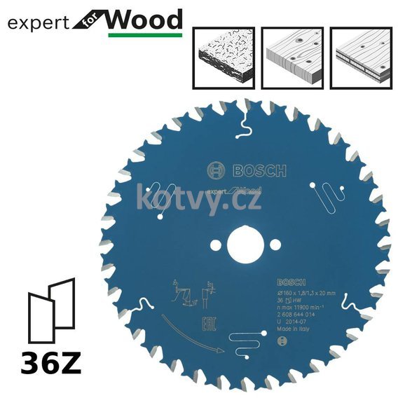 Pilový kotouč Expert for Wood 160x20x1,8mm,36
