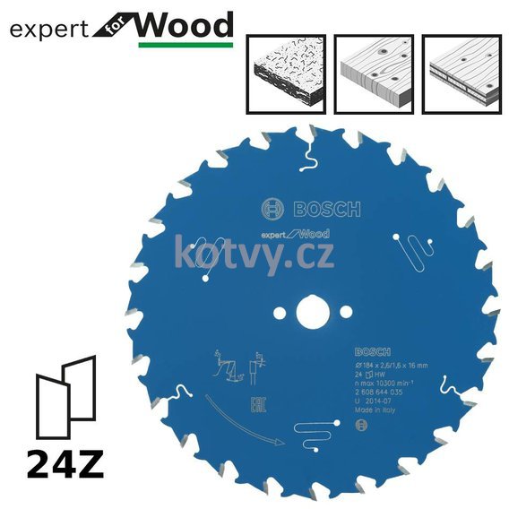 Pilový kotouč Expert for Wood 184x16x2,6mm,24