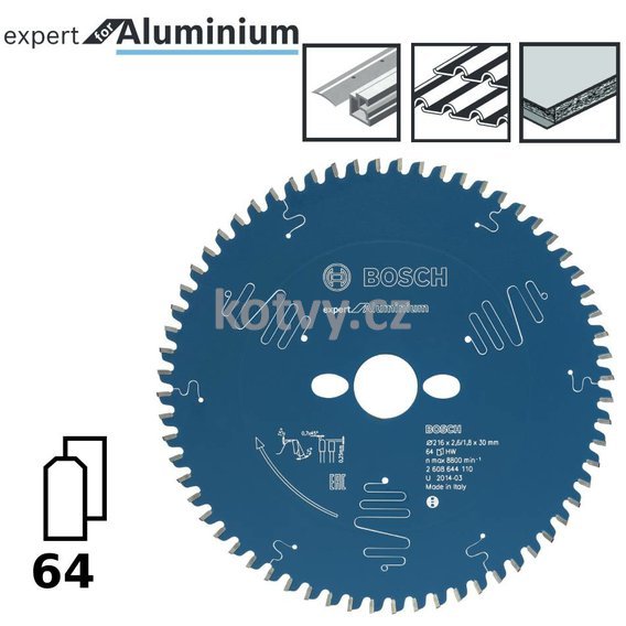 Pilový kotouč Expert for Aluminium 216x30x2,6mm,64