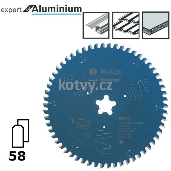 Pilový kotouč Expert for Aluminium 190x2,6mm,58