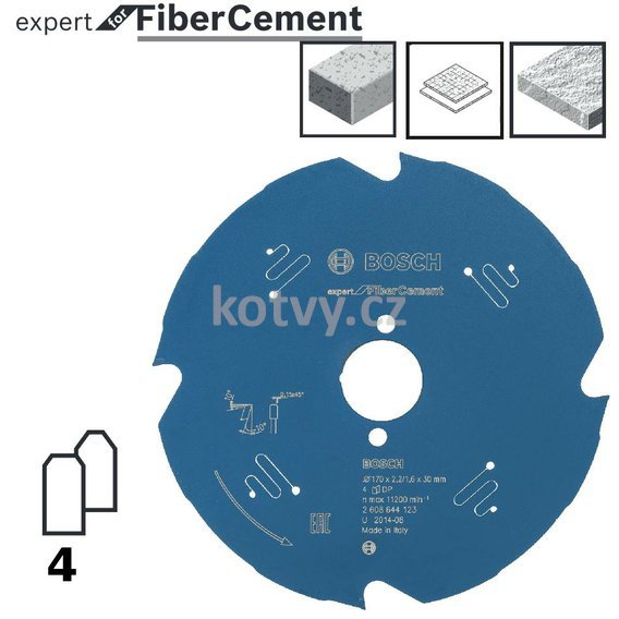 Pilový kotouč Expert for Fiber Cement 170x30x2,2mm,4