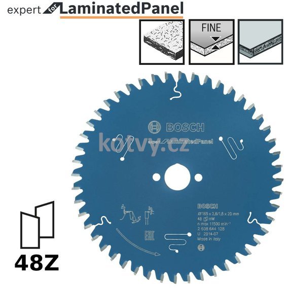 Pilový kotouč Expert for Laminated Panel 165x20x2,6mm,48