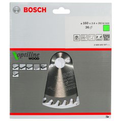 Pilový kotouč Optiline Wood 160x20/16x2,6mm,36