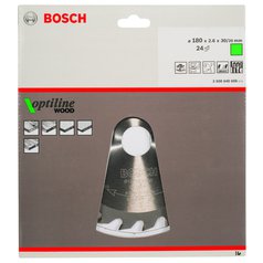 Pilový kotouč Optiline Wood 180x30/20x2,6mm,24