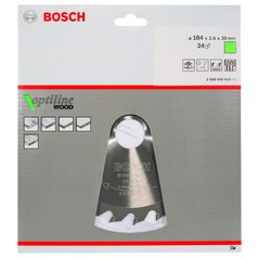 Pilový kotouč Optiline Wood 184x30x2,6mm,24