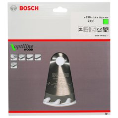 Pilový kotouč Optiline Wood 190x20/16x2,6mm,24