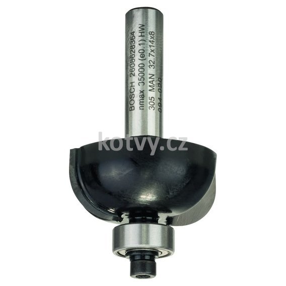 Žlábkovací fréza 8 mm, R1 10 mm, D 32,7 mm, L 14 mm, G 55 mm