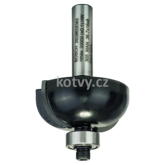 Žlábkovací fréza 8 mm, R1 12 mm, D 36,7 mm, L 16 mm, G 58 mm