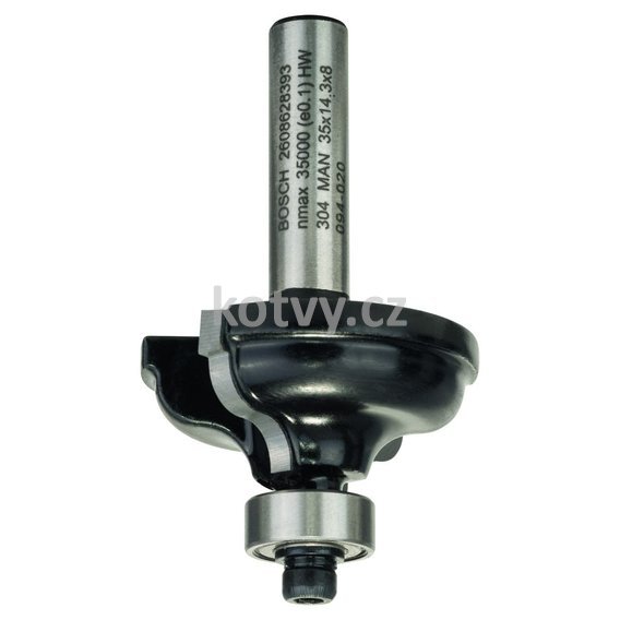 Profilová fréza A, stopka 8 mm, R1 4,8 mm, B 11 mm, L 14,3 mm, G 57 mm