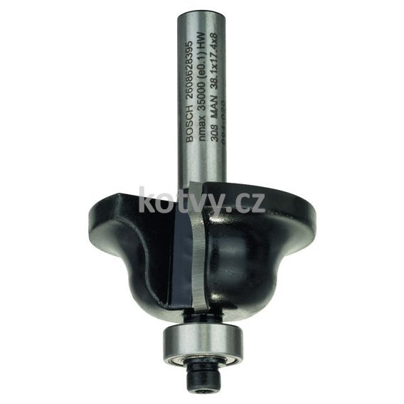 Profilová fréza B 8 mm, R1 6,3 mm, B 12,7 mm, L 17 mm, G 61 mm