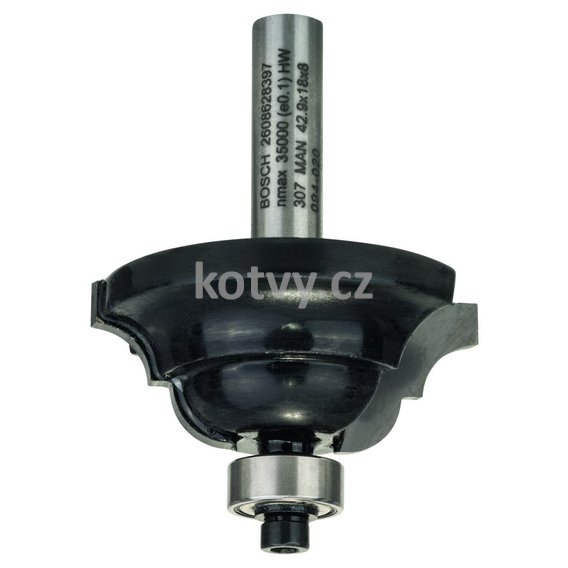 Profilová fréza D, stopka 8 mm, R1 6,3 mm, B 15 mm, L 18 mm, G 60 mm