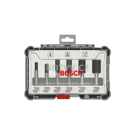 Sada fréz s rovným 8mm vřetenem, 6 ks