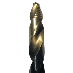 Detail špice vrtáku se stupňovitou špičkou