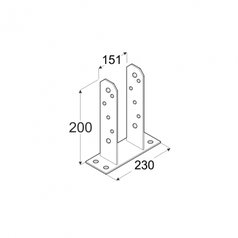 Technický výkres patky sloupku PST 150