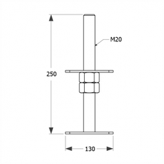 Technický výkres patky sloupku PSR 130