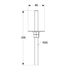 Technický výkres patky sloupku PPSR 80