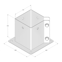 Technický výkres patky sloupku PSPA 120