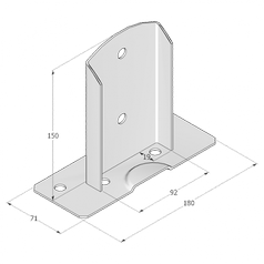 PSD 90 Patka sloupku -technický výkres