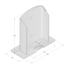 Technický výkres patky sloupku PSD 140