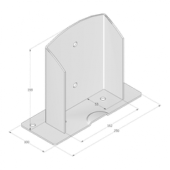 Technický výkres patky sloupku PSD 160