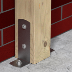 Ukázka použití patky sloupku PSC