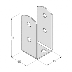 Technický výkres patky sloupku PSOL 45