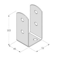 Technický výkres patky sloupku PSOL 50