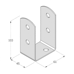 Technický výkres patky sloupku PSOL 60