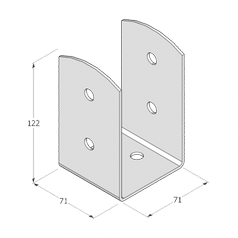 Technický výkres patky sloupku PSOL 70
