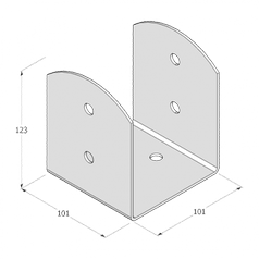Technický výkres patky sloupku PSOL 100