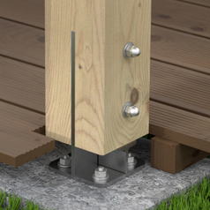 Ukázka použití patky sloupku PUW