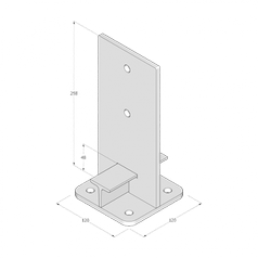 Technický výkres patky sloupku PUW 120