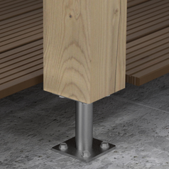 Ukázka použití patky sloupku PMF