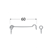 Rozměry ZHK 60 háčku s očkem k zašroubování 60 mm Zn