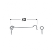 Rozměry ZHK 80 háčku s očkem k zašroubování 80 mm Zn