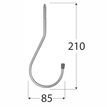 Rozměry háku našroubování kulatého HWO