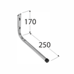 Rozměry háku jednoduchého rovného HPP 250