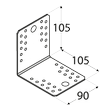 Rozměry KL5 - úhelníku spojovacího 105x105x90x2,5 mm